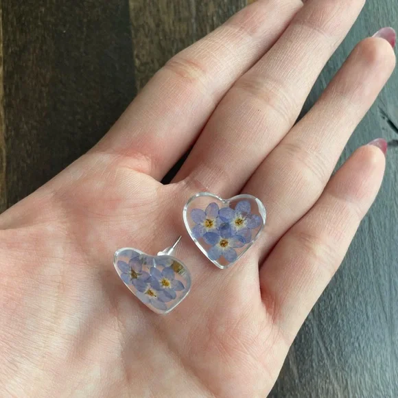 Blue Flowers Earrings - Picture 3 of 3